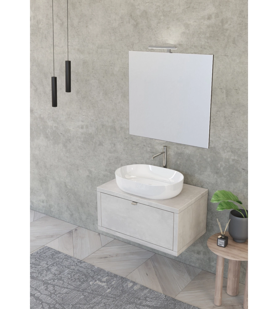 Mobile bagno "tintoretto" grigio, 80 cm